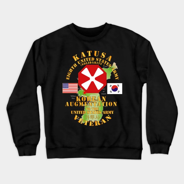 KATUSA - 8th Army w Korea Map Green Crewneck Sweatshirt by twix123844